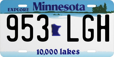MN license plate 953LGH