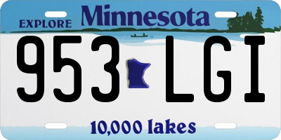 MN license plate 953LGI