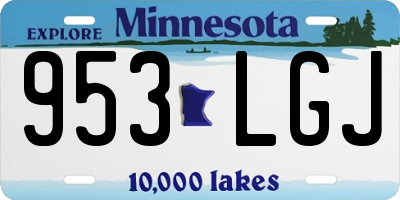 MN license plate 953LGJ