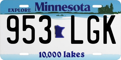 MN license plate 953LGK