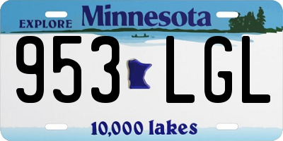 MN license plate 953LGL