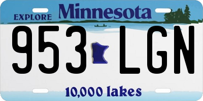 MN license plate 953LGN