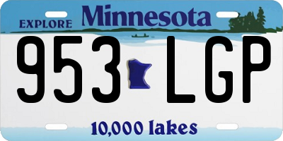 MN license plate 953LGP