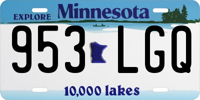 MN license plate 953LGQ