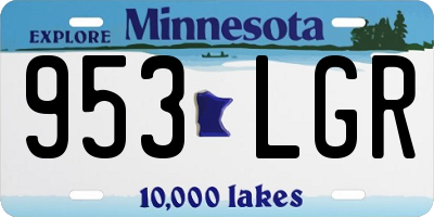 MN license plate 953LGR