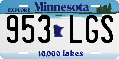 MN license plate 953LGS