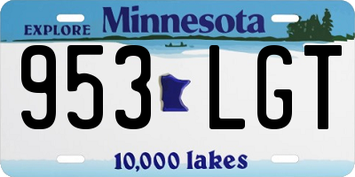MN license plate 953LGT