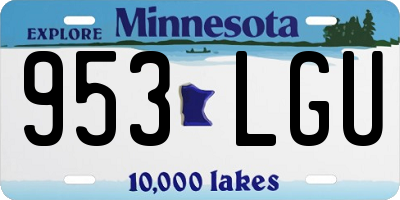 MN license plate 953LGU