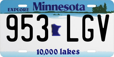 MN license plate 953LGV