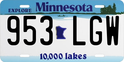 MN license plate 953LGW