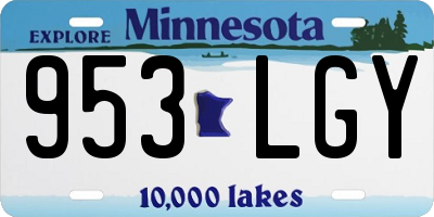 MN license plate 953LGY