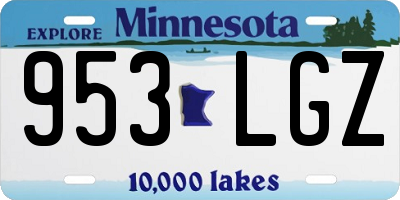 MN license plate 953LGZ