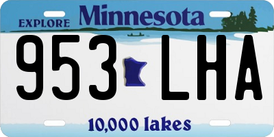 MN license plate 953LHA