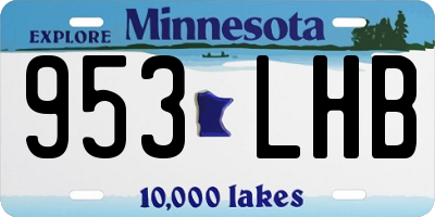 MN license plate 953LHB