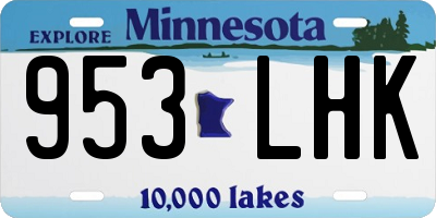 MN license plate 953LHK