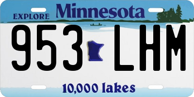 MN license plate 953LHM
