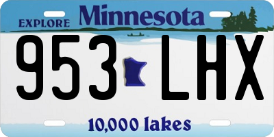 MN license plate 953LHX