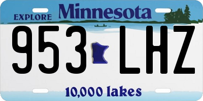 MN license plate 953LHZ