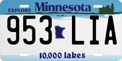 MN license plate 953LIA