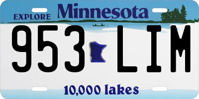 MN license plate 953LIM