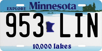 MN license plate 953LIN