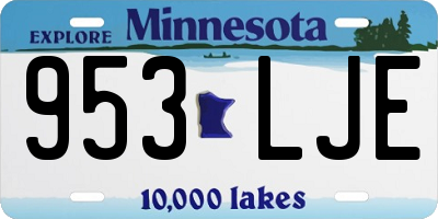 MN license plate 953LJE