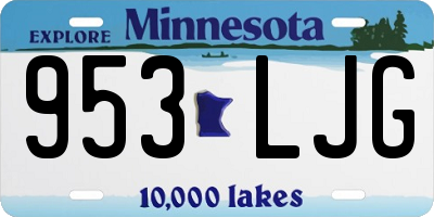 MN license plate 953LJG