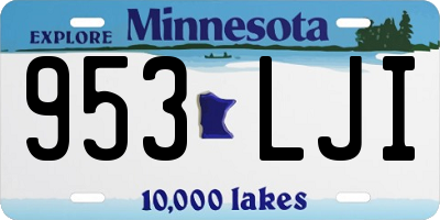 MN license plate 953LJI