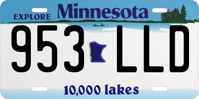 MN license plate 953LLD