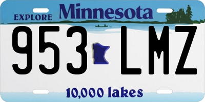 MN license plate 953LMZ