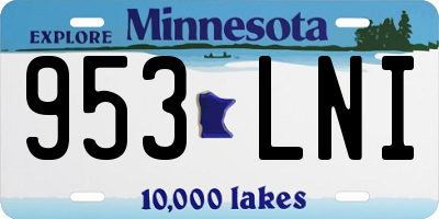 MN license plate 953LNI
