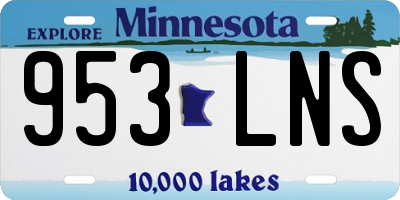 MN license plate 953LNS