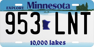 MN license plate 953LNT