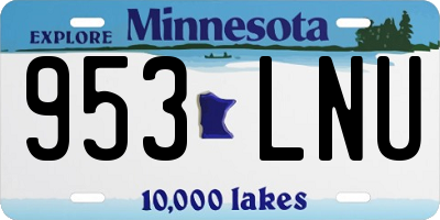 MN license plate 953LNU