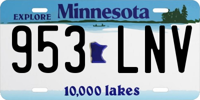 MN license plate 953LNV