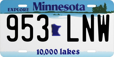 MN license plate 953LNW