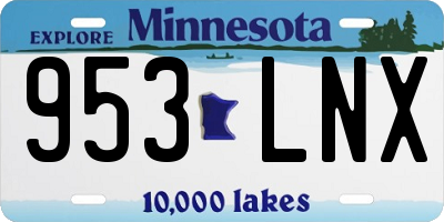 MN license plate 953LNX