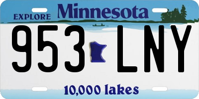MN license plate 953LNY