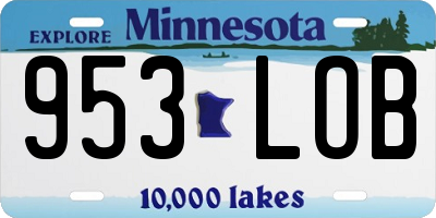 MN license plate 953LOB