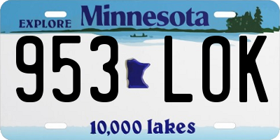 MN license plate 953LOK