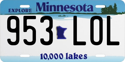 MN license plate 953LOL