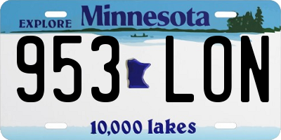 MN license plate 953LON