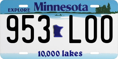 MN license plate 953LOO