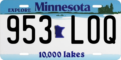 MN license plate 953LOQ