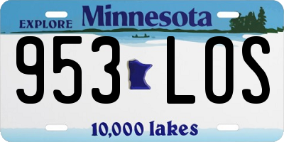 MN license plate 953LOS