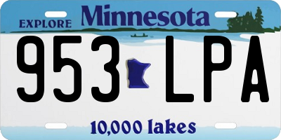 MN license plate 953LPA