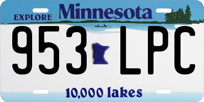 MN license plate 953LPC
