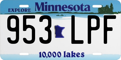 MN license plate 953LPF
