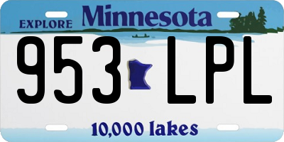 MN license plate 953LPL