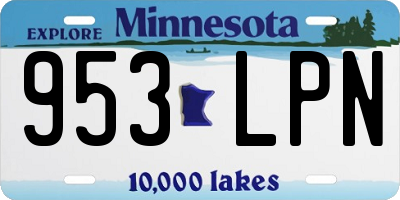 MN license plate 953LPN